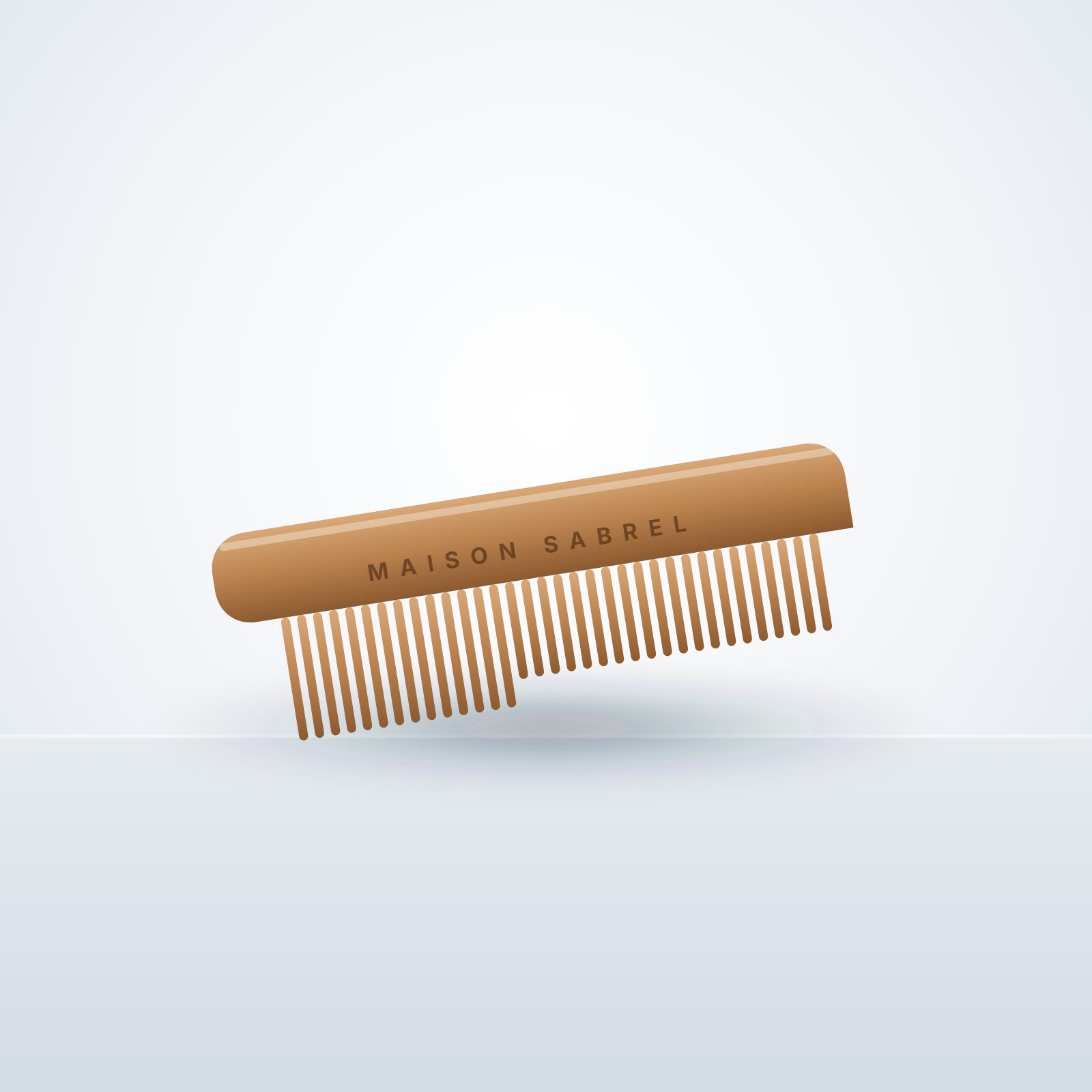 Peigne à barbe en bois de poirier, Maison Sabrel